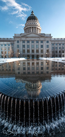 Fountain Reflection, Utah State Capital