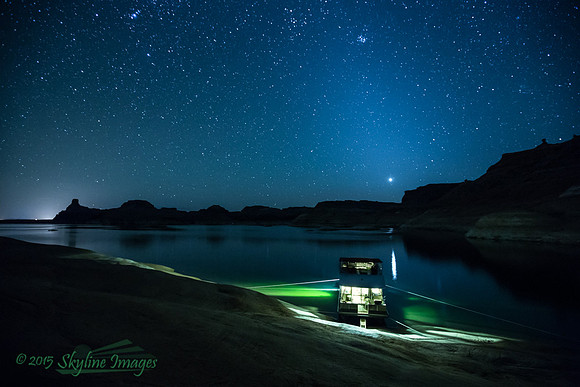 Houseboat at Night, Lake Powell UT